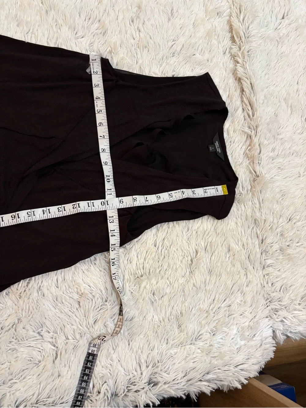 Simply Vera Vera Wang Black Waterfall Vest Size Small NWT Sheer Draped Layering